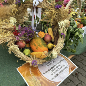II miejsce w konkursie "Mały twórca wielkich plonów" -Filip, Karolina i Szymon - dzieci z KGW STOK-ROTKI